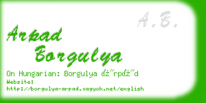 arpad borgulya business card